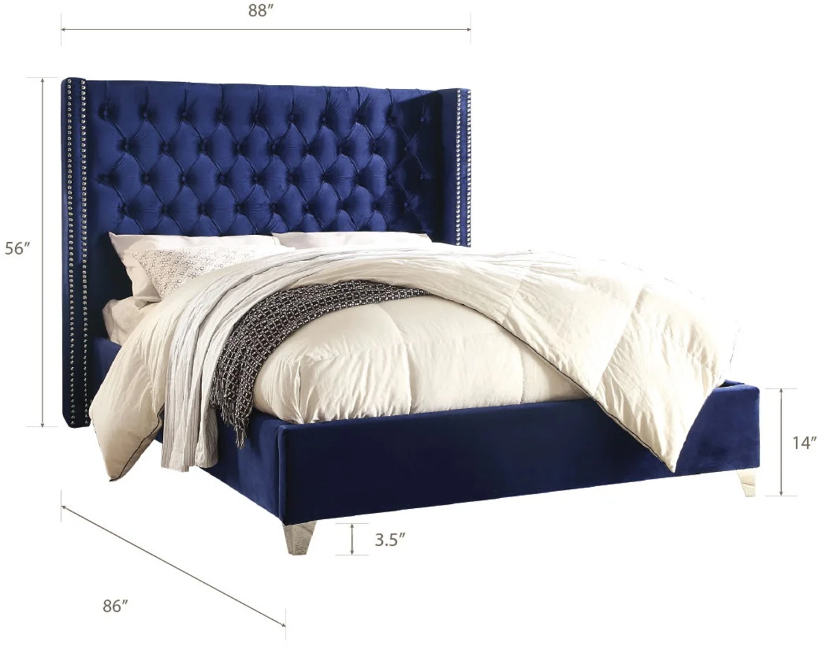 Aiden - King Bed - Navy