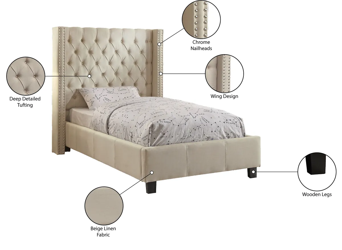 Ashton - Twin Bed - Beige