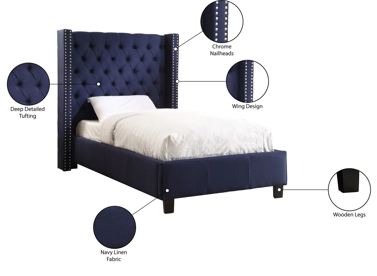 Ashton - Twin Bed - Navy