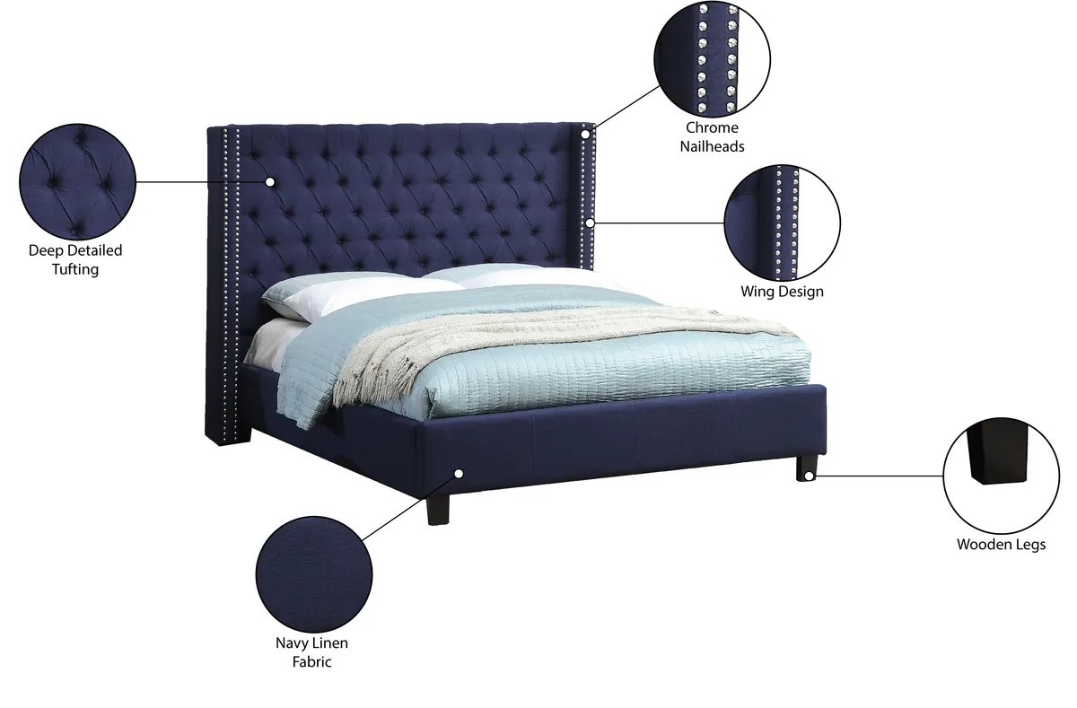Ashton - Queen Bed - Navy