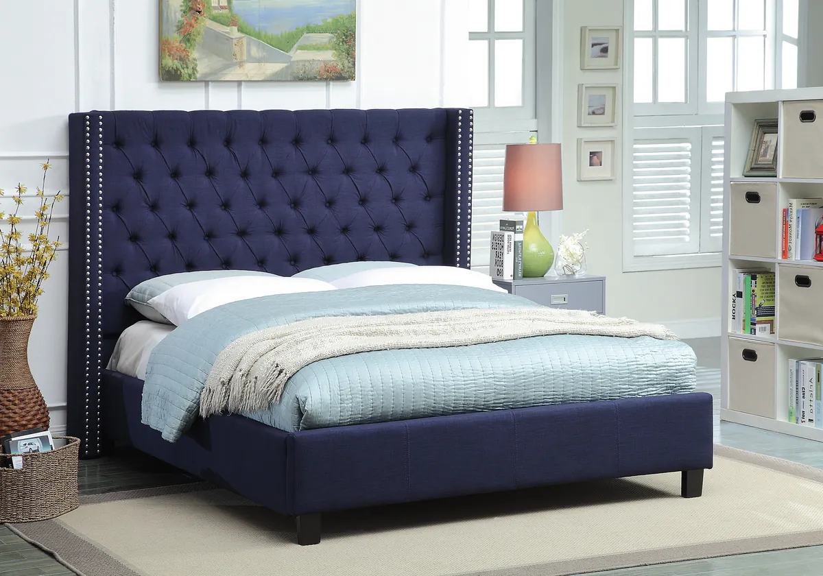 Ashton - Queen Bed - Navy - View 2