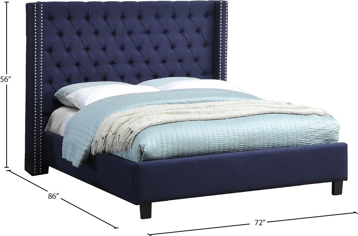 Ashton - Queen Bed - Navy
