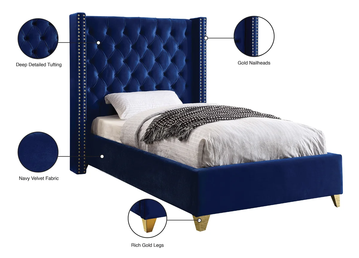 Barolo - Twin Bed - Navy