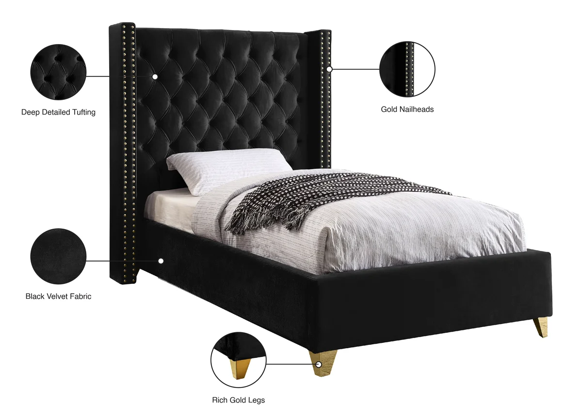 Barolo - Twin Bed - Black
