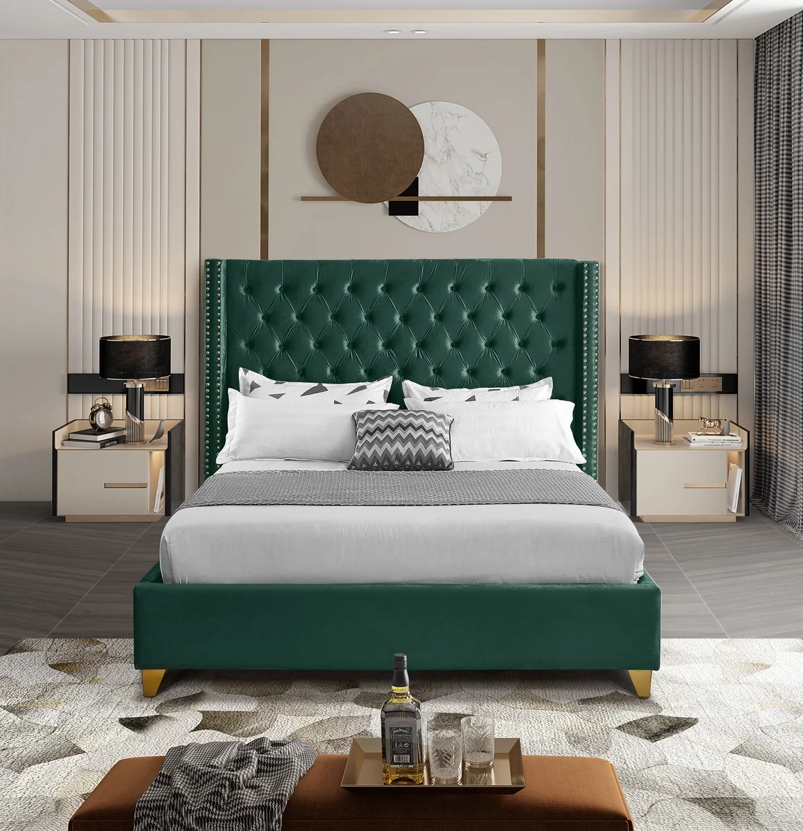 Barolo - King Bed - Green