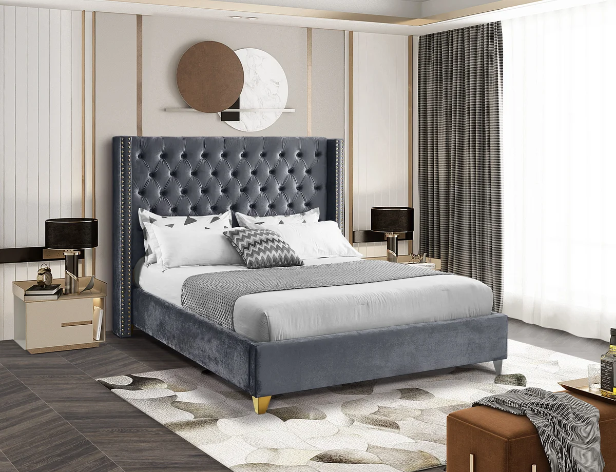 Barolo - King Bed - Gray - View 2