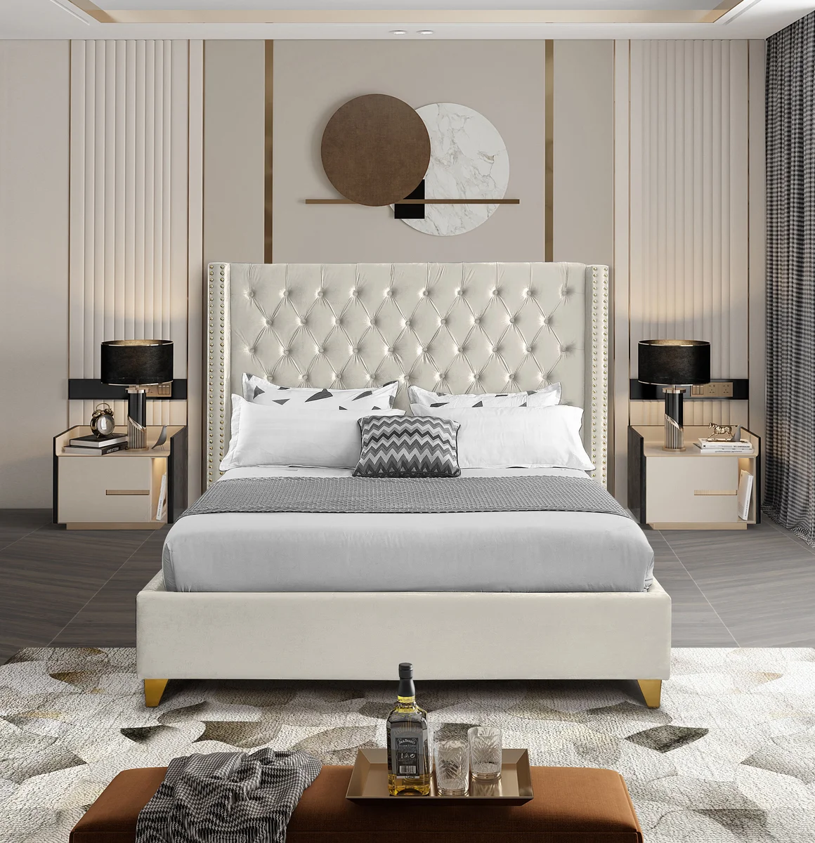 Barolo - Queen Bed - Cream