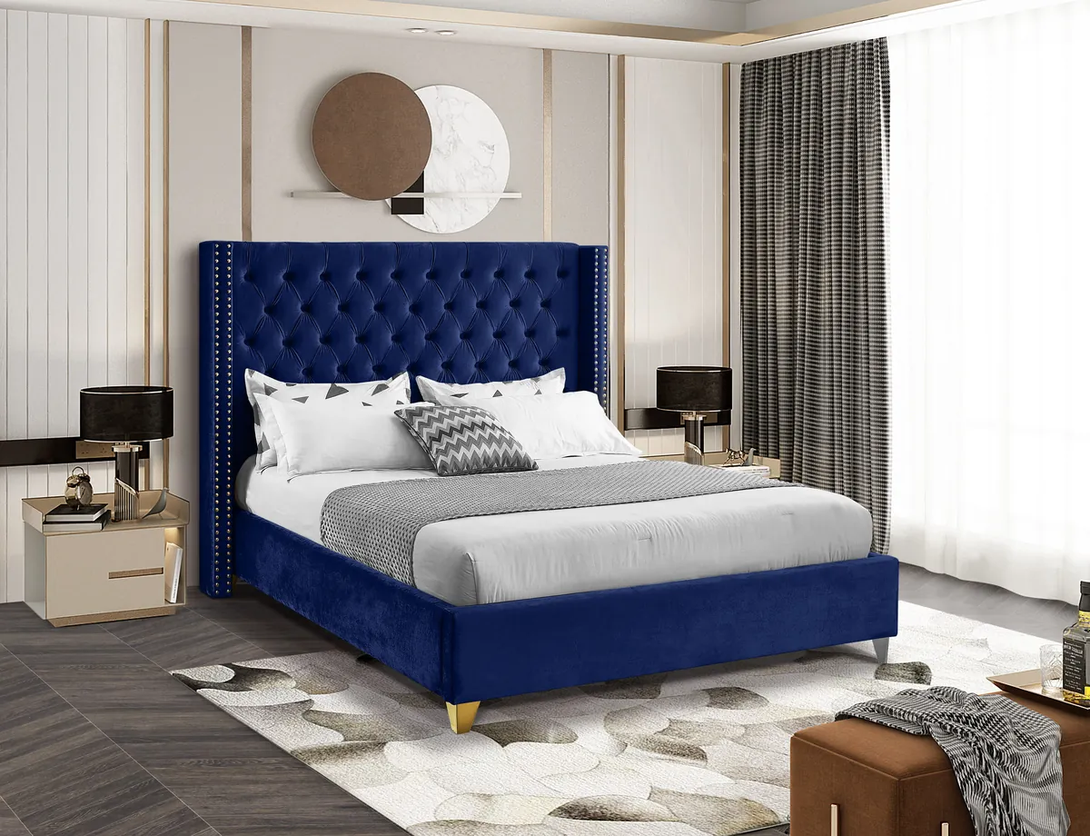 Barolo - King Bed - Navy - View 2