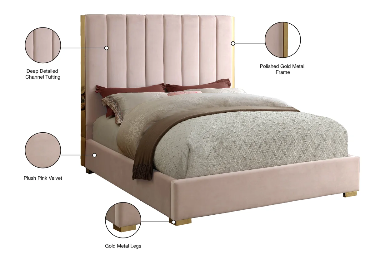 Becca - King Bed - Pink