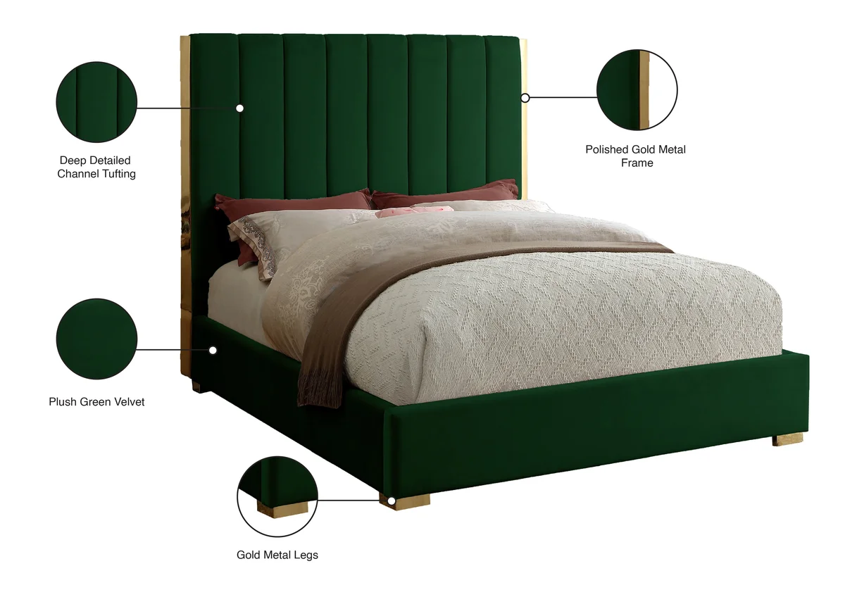 Becca - Queen Bed - Green