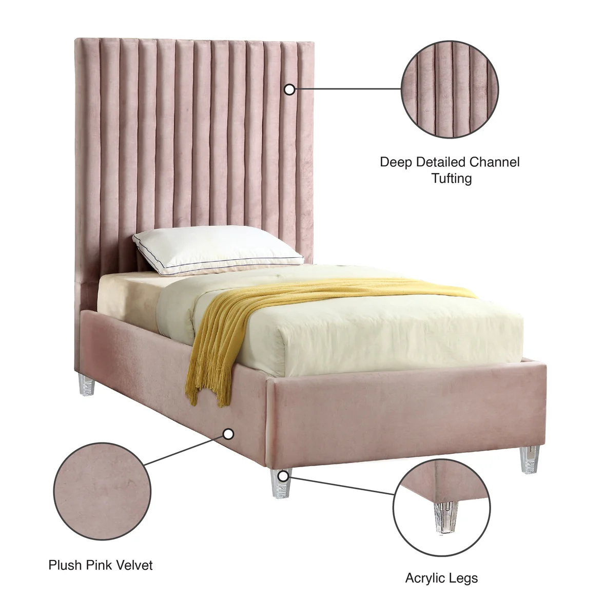 Candace - Twin Bed - Pink