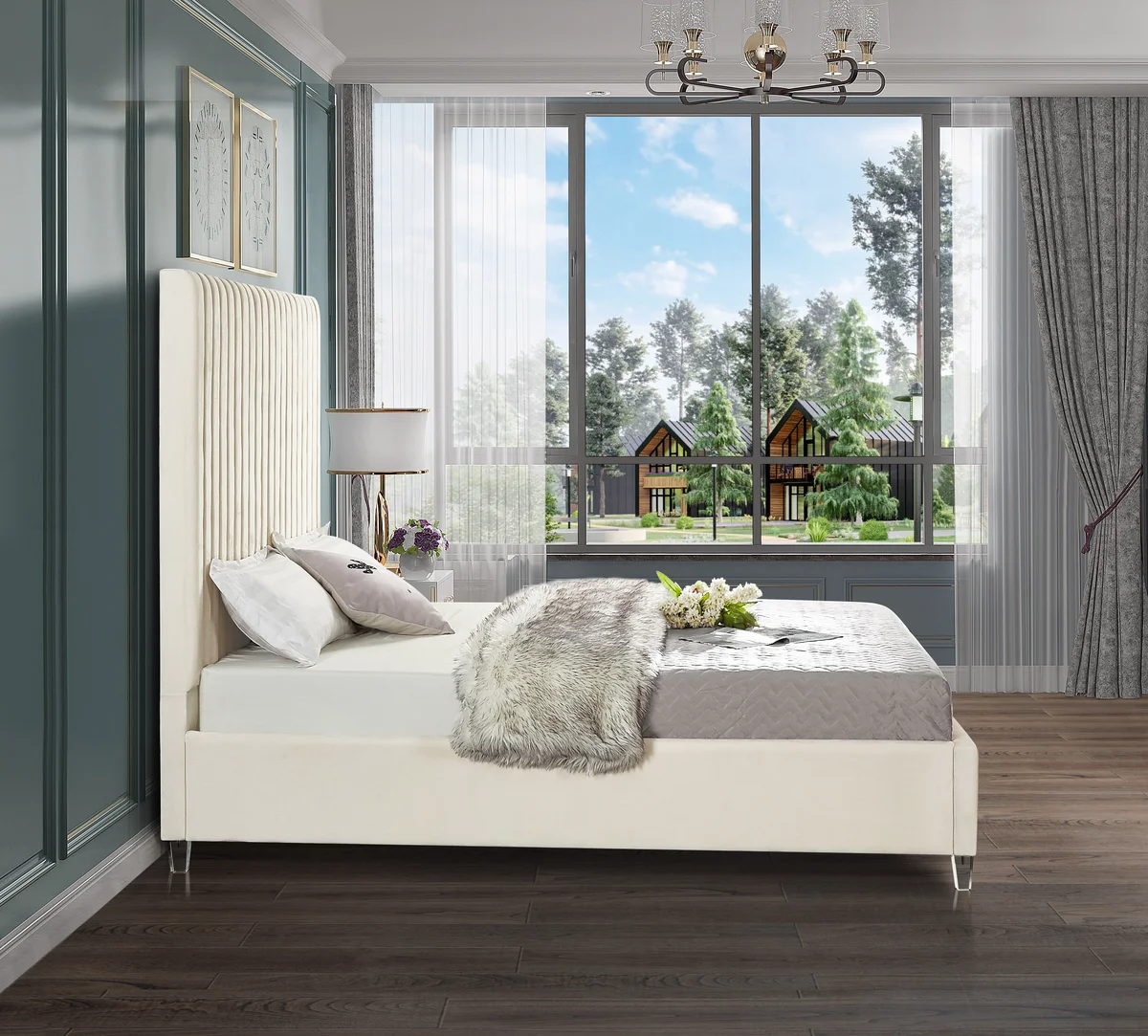 Candace - King Bed - Cream