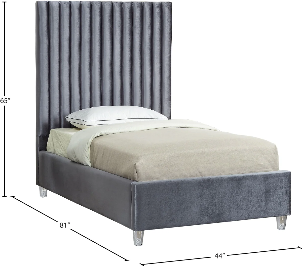 Candace - Twin Bed - Gray