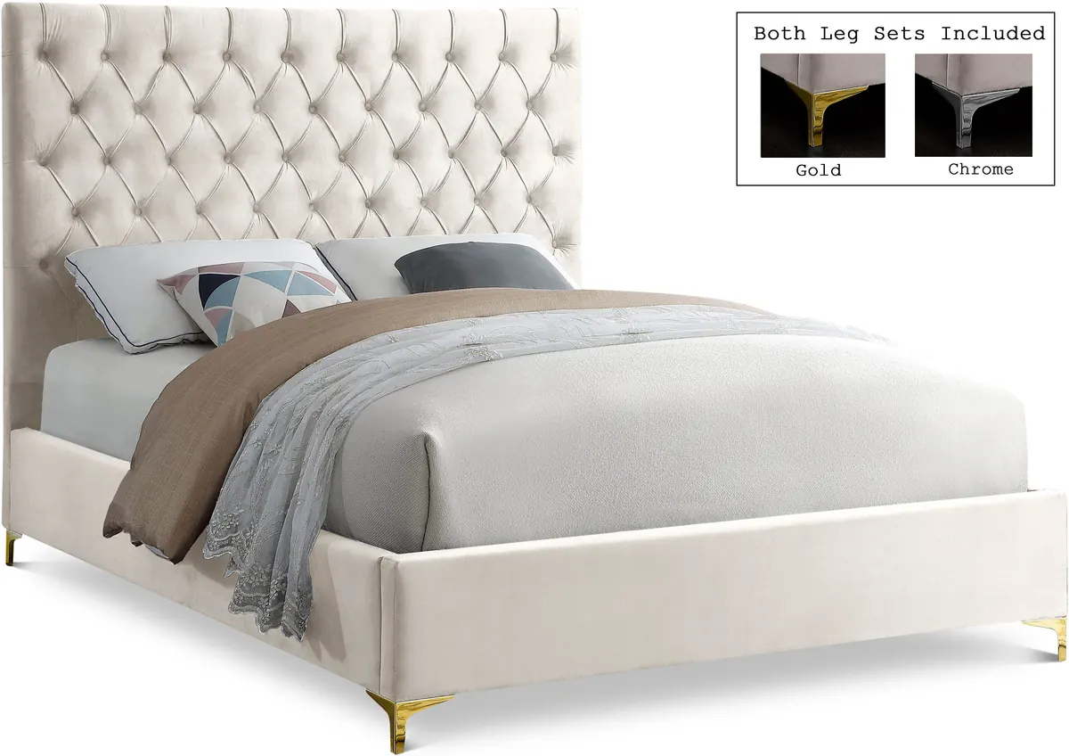 Cruz - King Bed - Cream