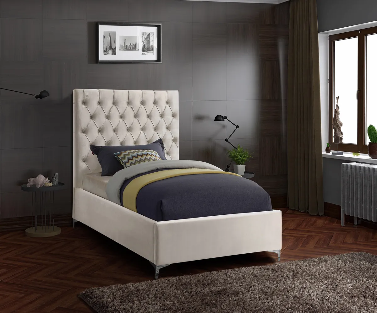 Cruz - Twin Bed - Cream