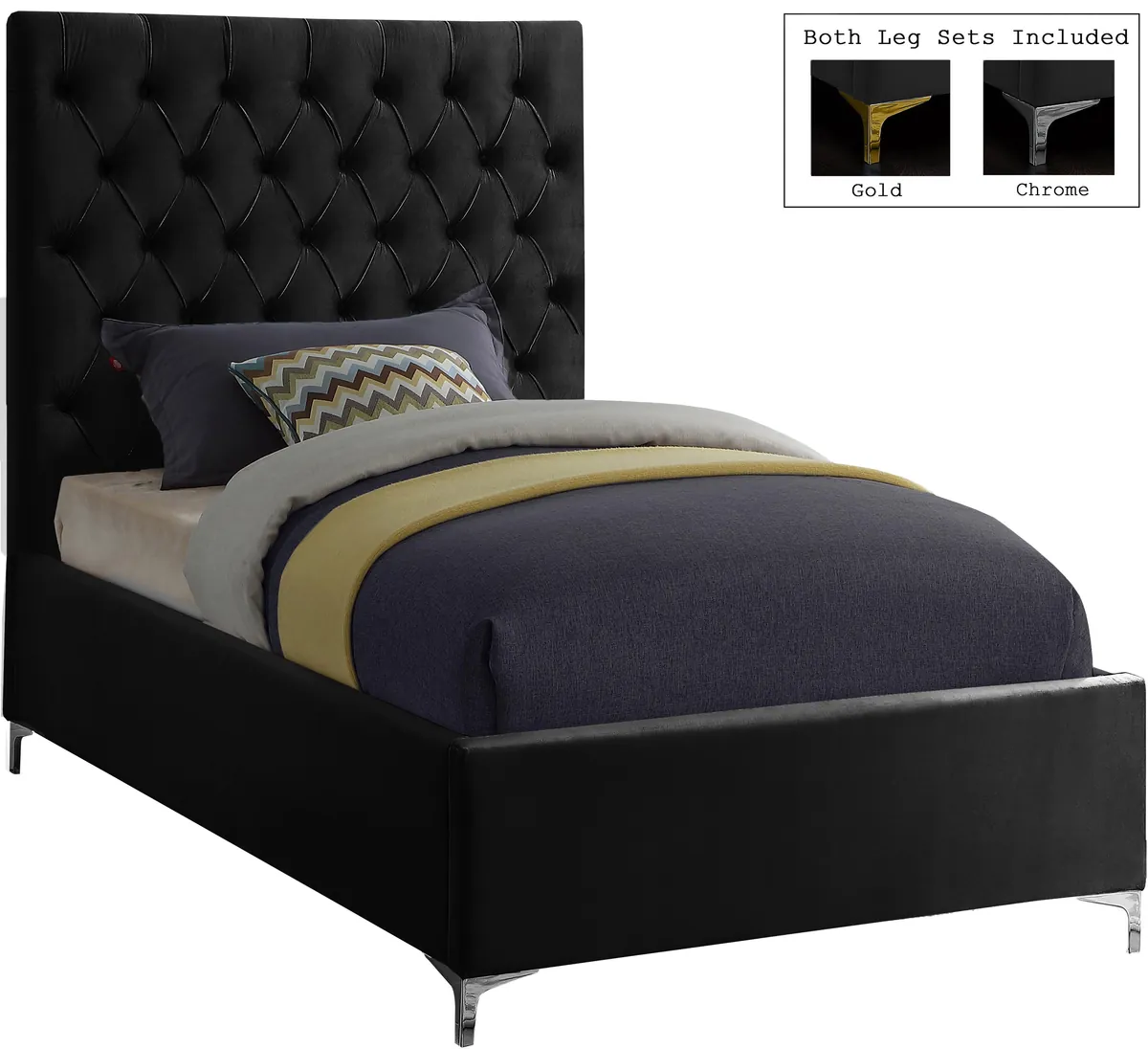 Cruz - Twin Bed - Black - View 2