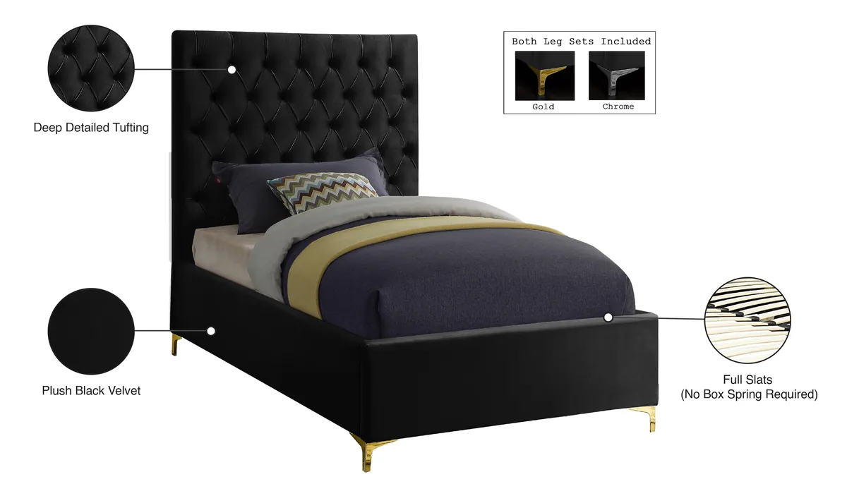 Cruz - Twin Bed - Black