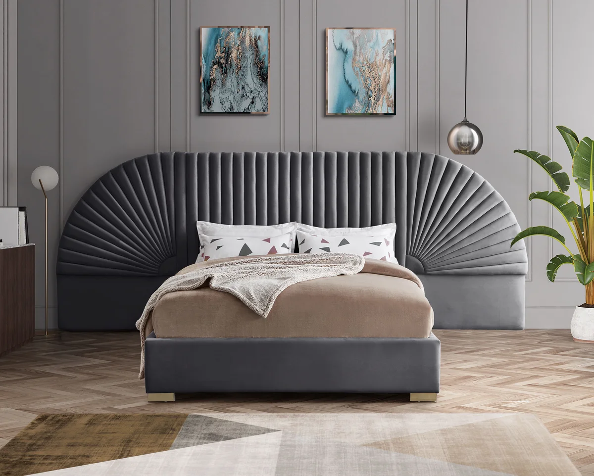 Cleo - King Bed - Gray - View 2