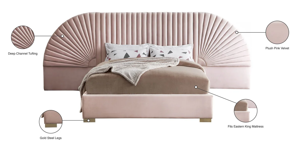 Cleo - King Bed - Pink