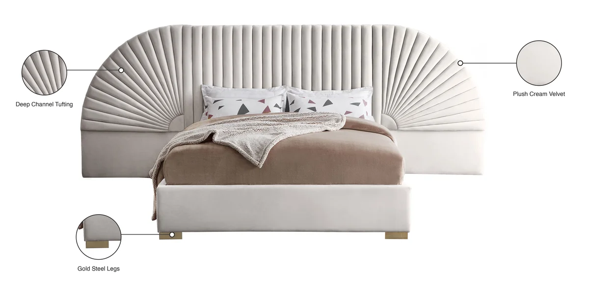 Cleo - Queen Bed - Cream