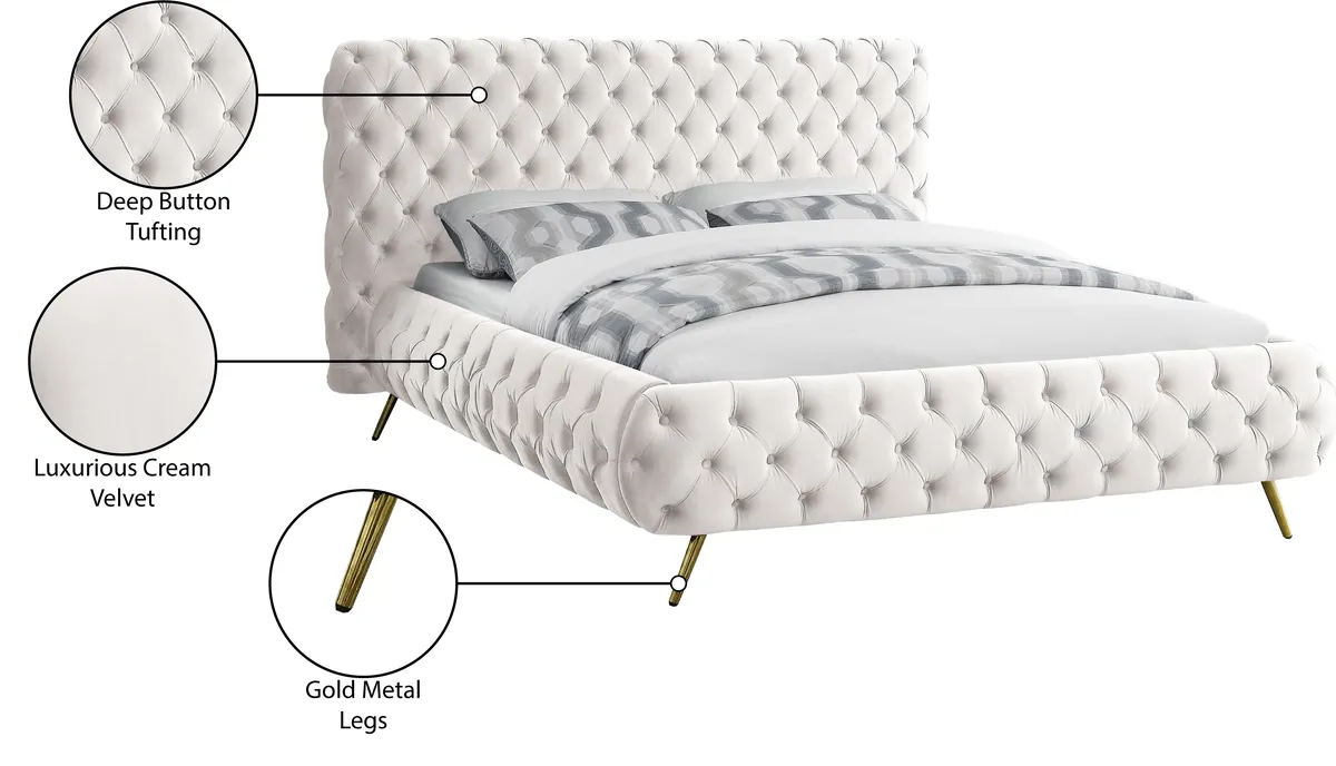 Delano - King Bed - Cream