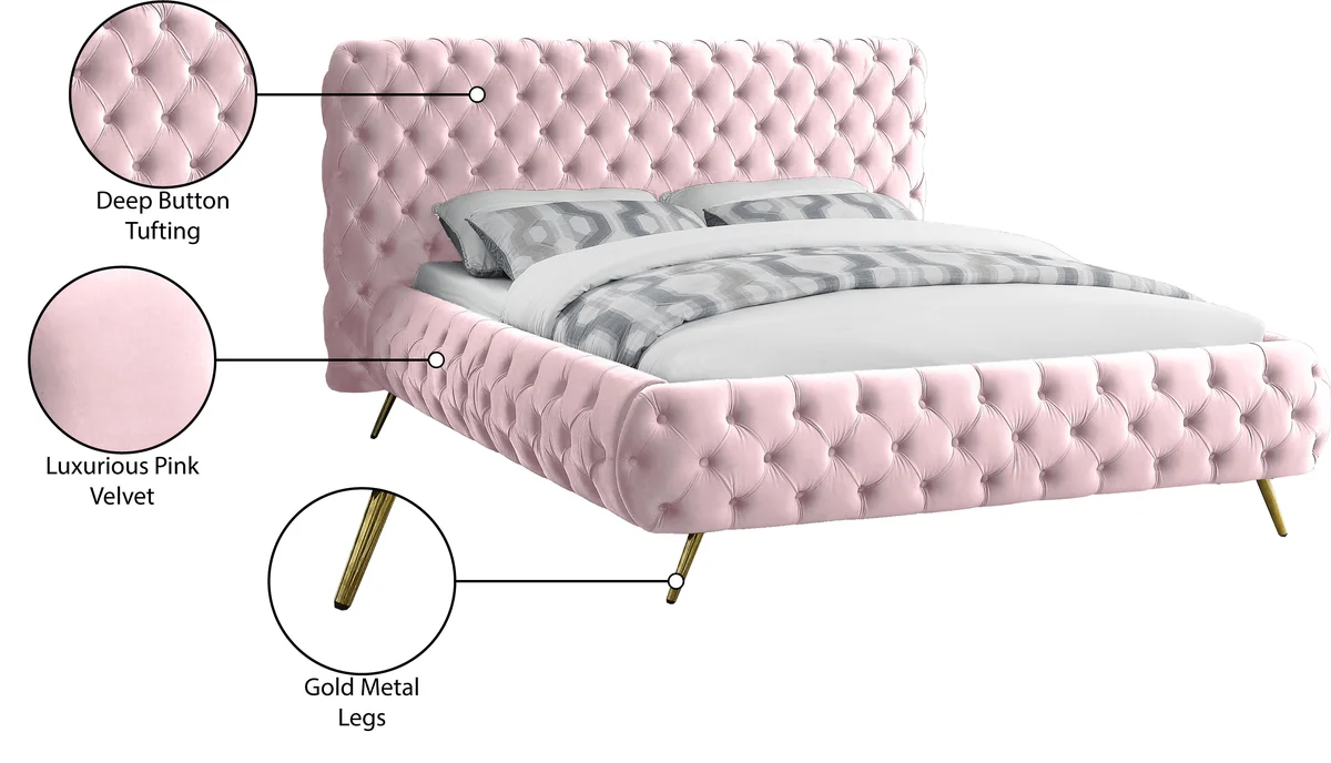 Delano - King Bed - Pink