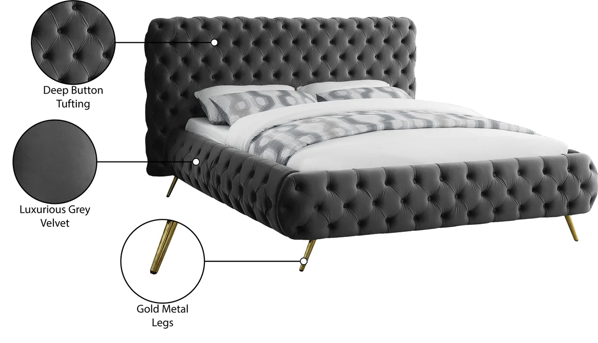 Delano - Queen Bed - Gray
