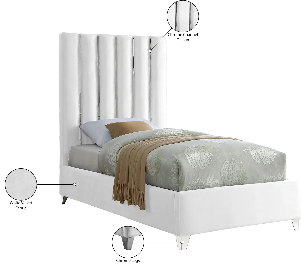 Enzo - Twin Bed - White