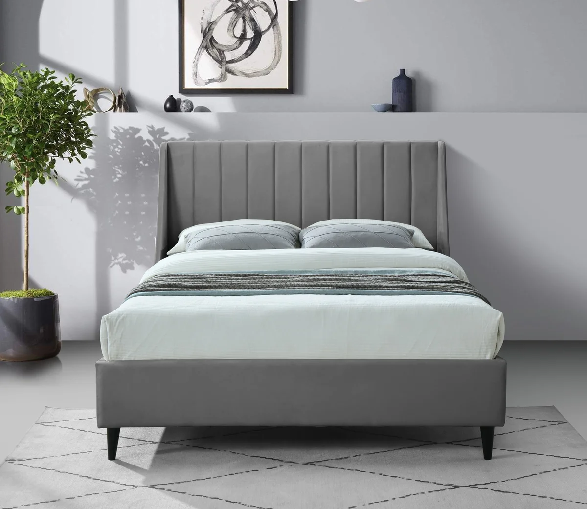 Eva - King Bed - Gray