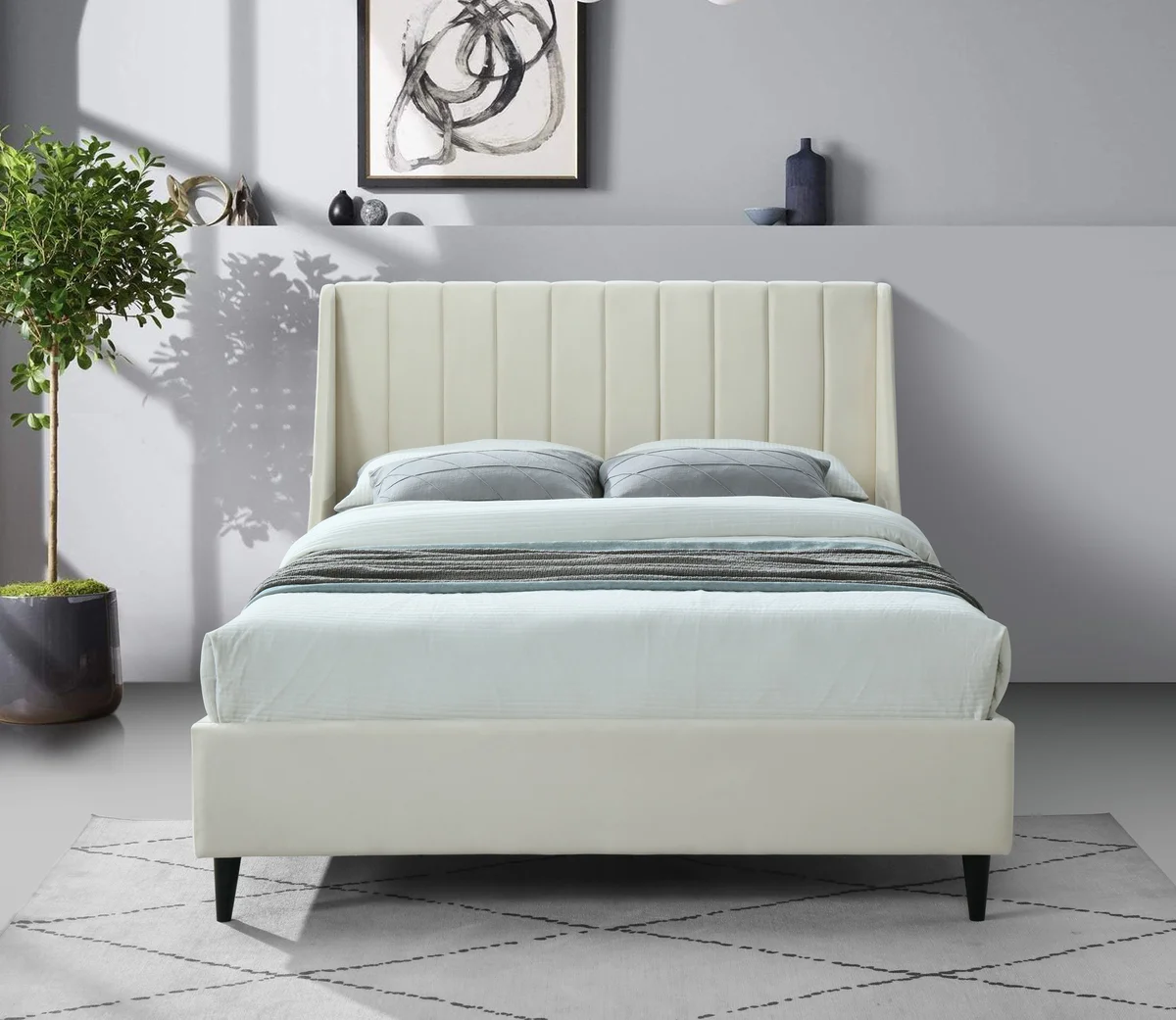 Eva - King Bed - Cream