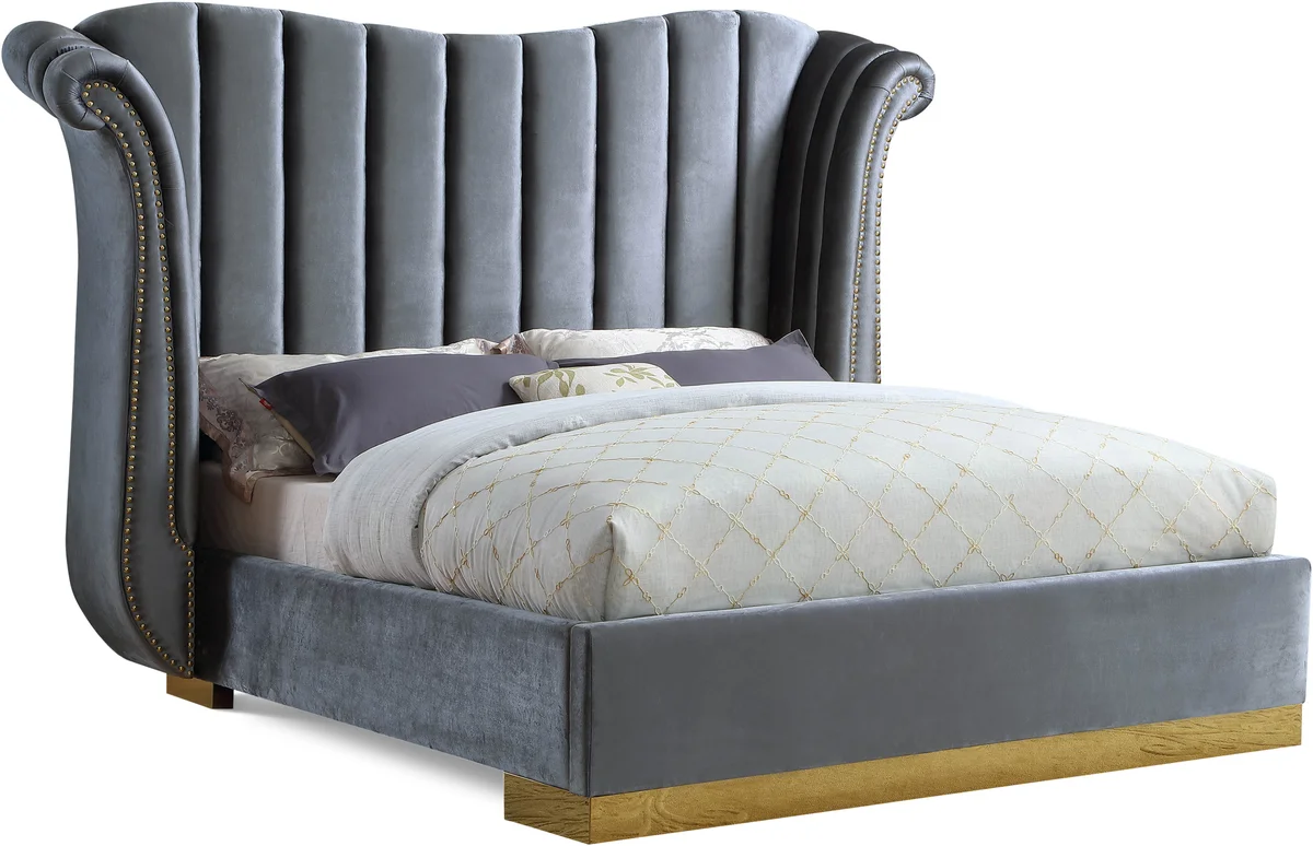 Flora - King Bed - Gray