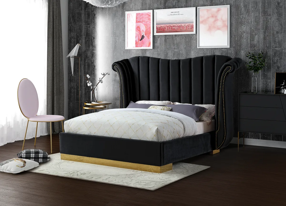 Flora - King Bed - Black - View 2