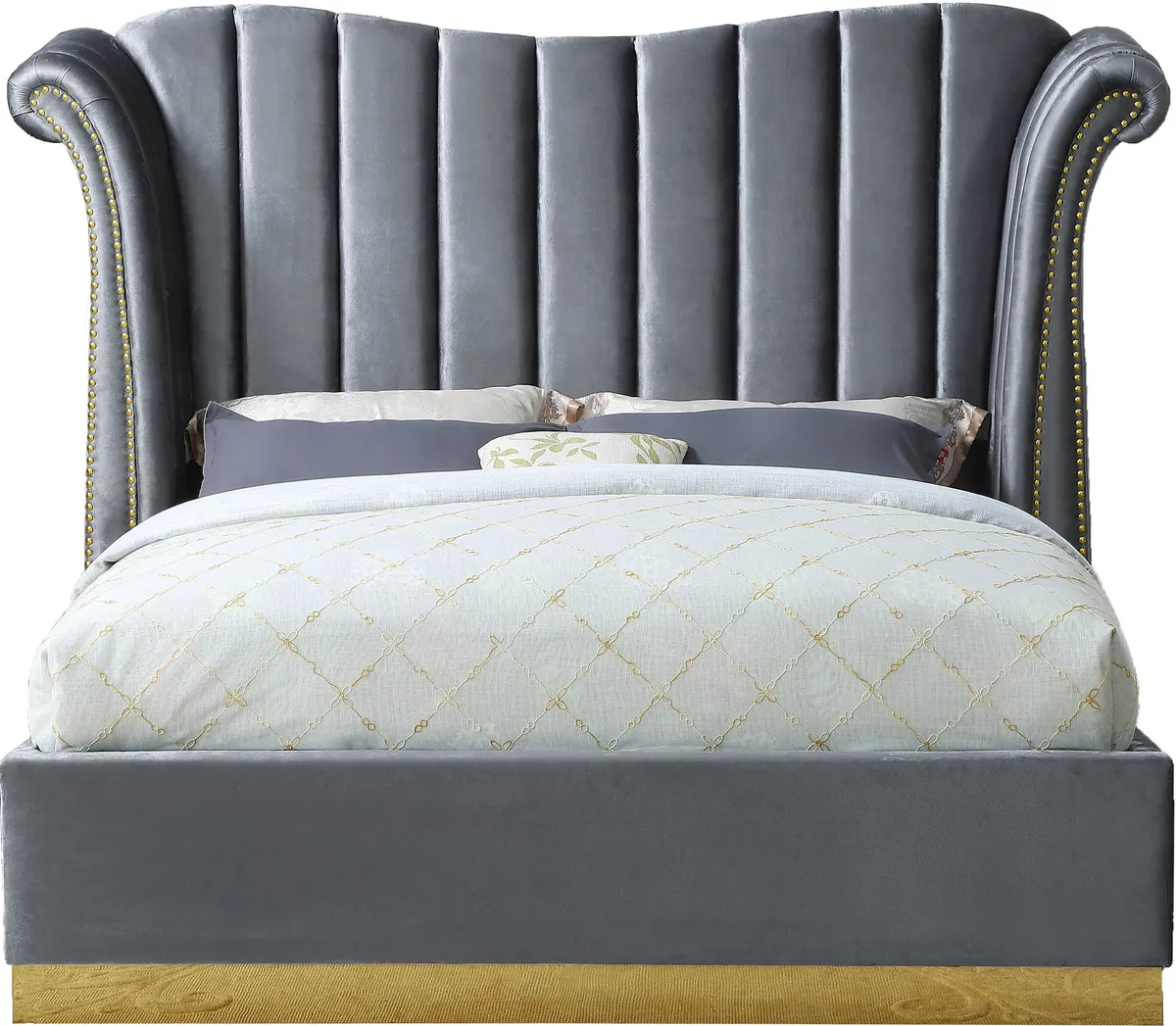 Flora - Queen Bed - Gray