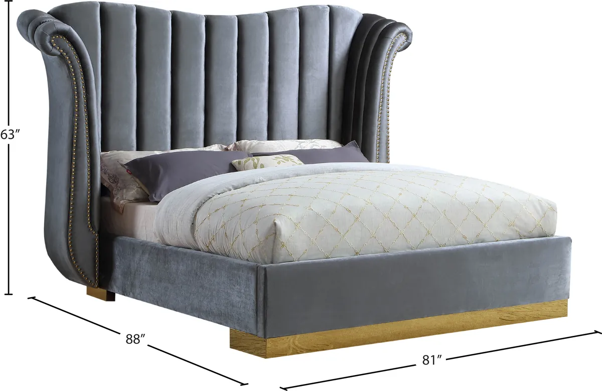 Flora - Queen Bed - Gray