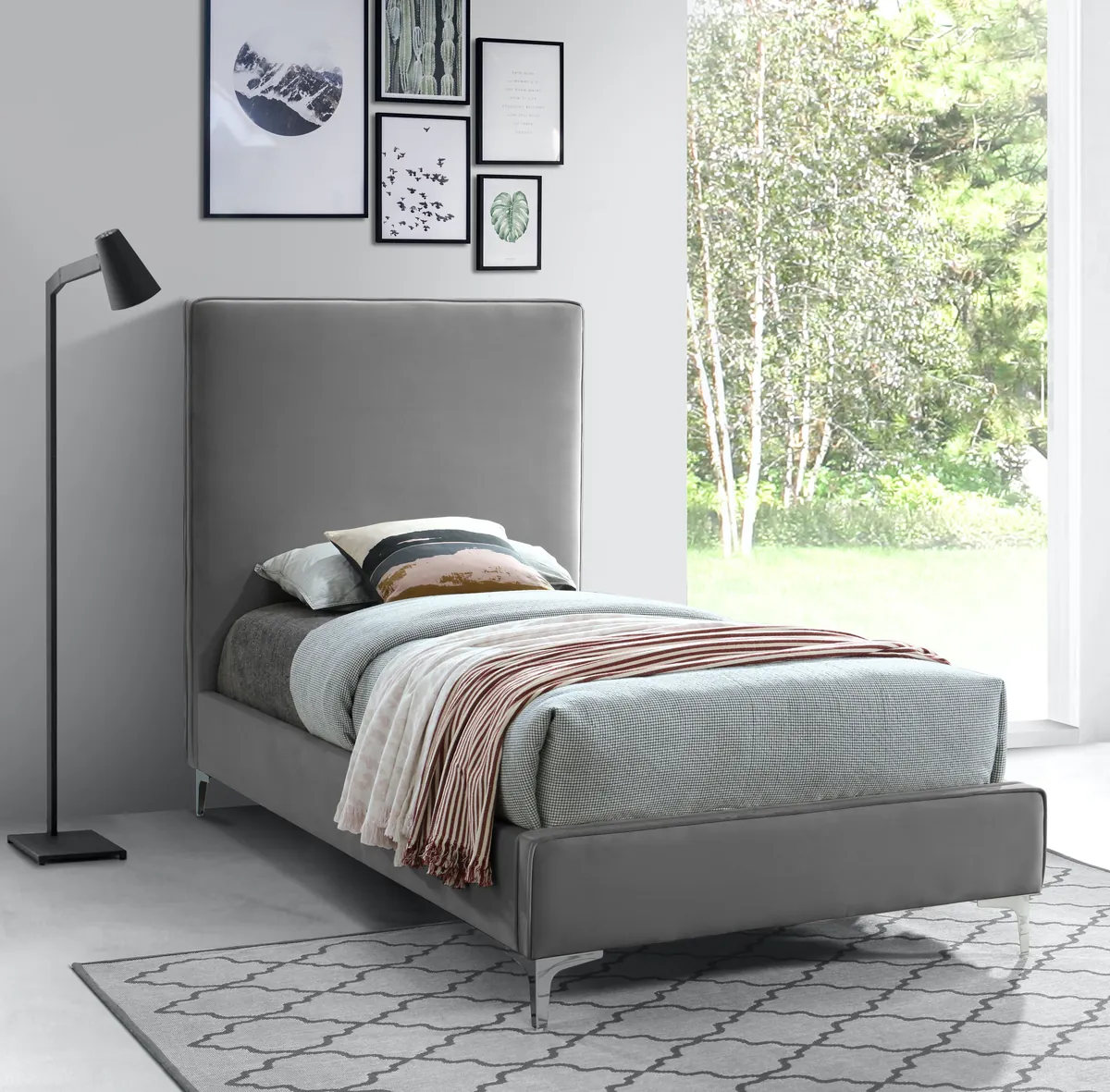 Geri - Twin Bed - Gray