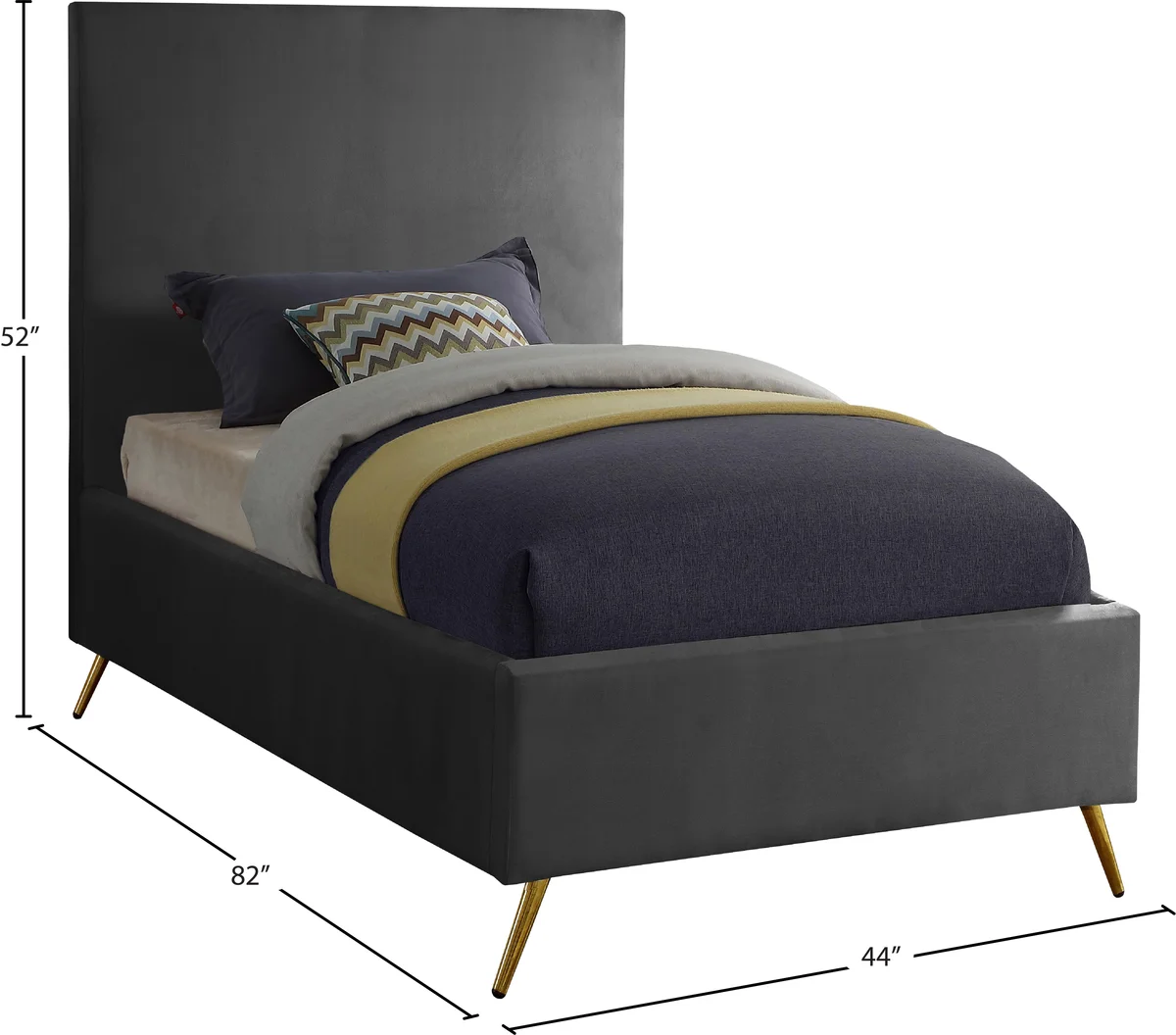 Jasmine - Twin Bed - Gray