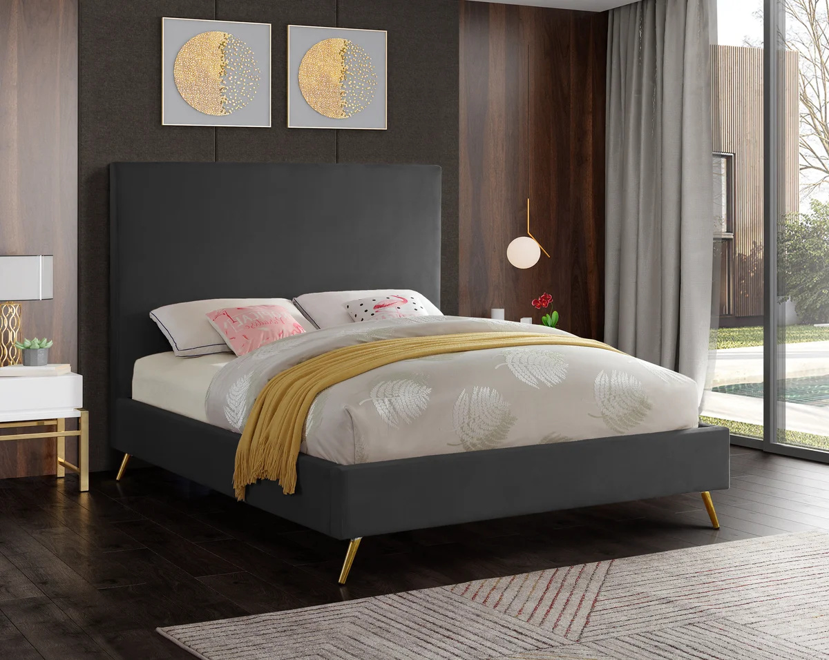 Jasmine - King Bed - Gray
