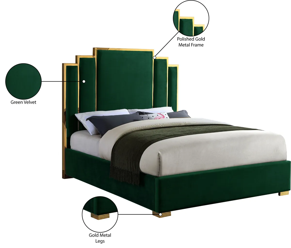 Hugo - King Bed - Green