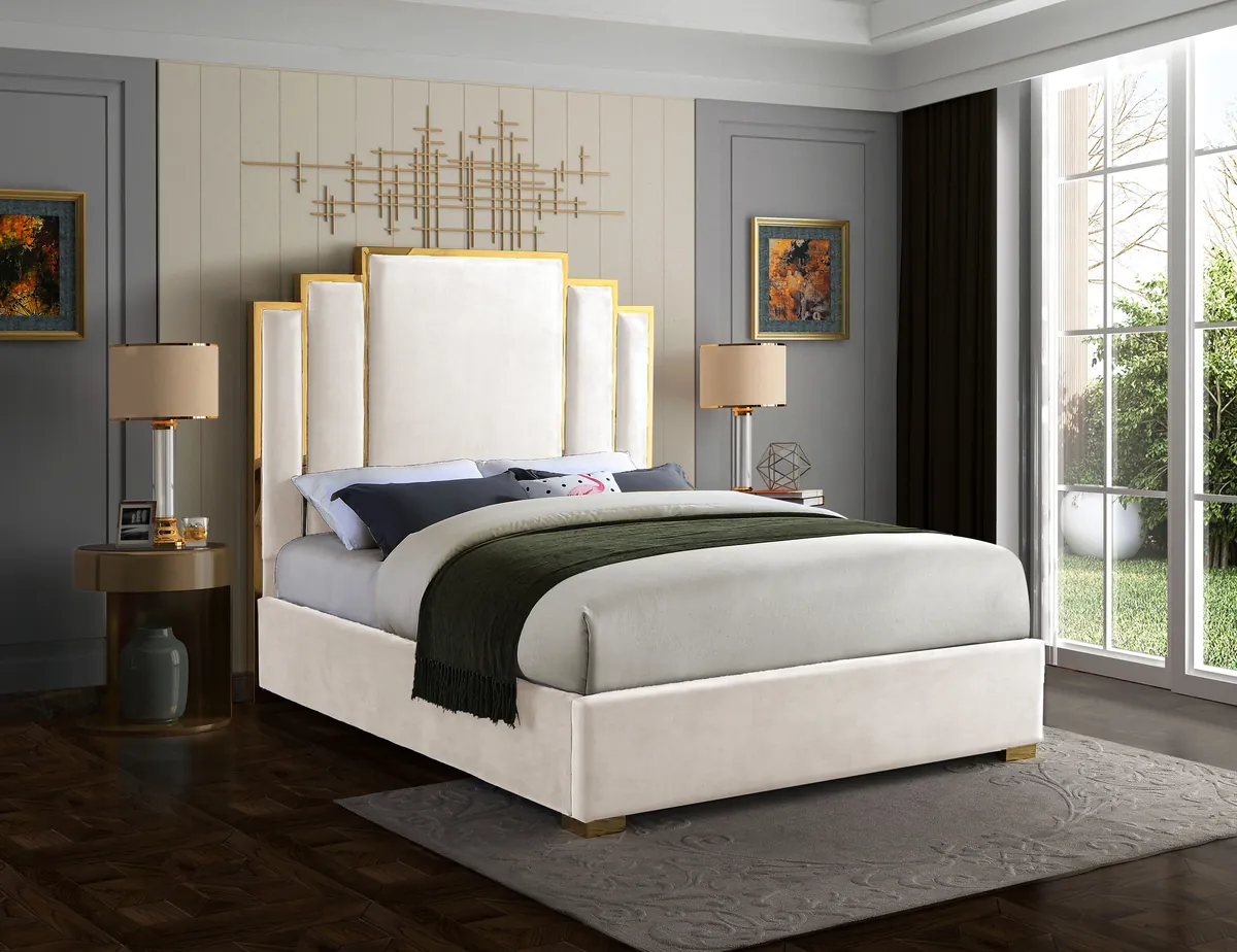 Hugo - Queen Bed - Cream - View 2