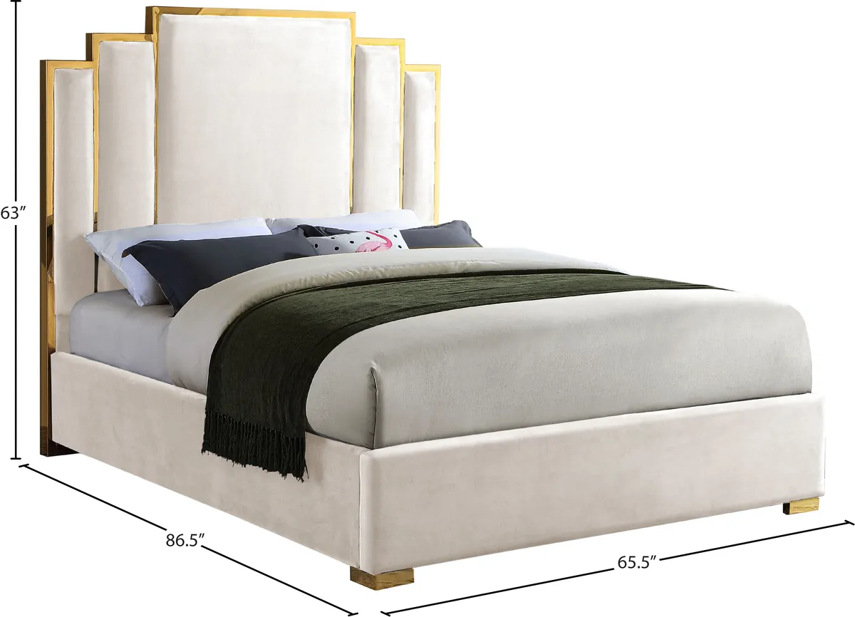 Hugo - Queen Bed - Cream