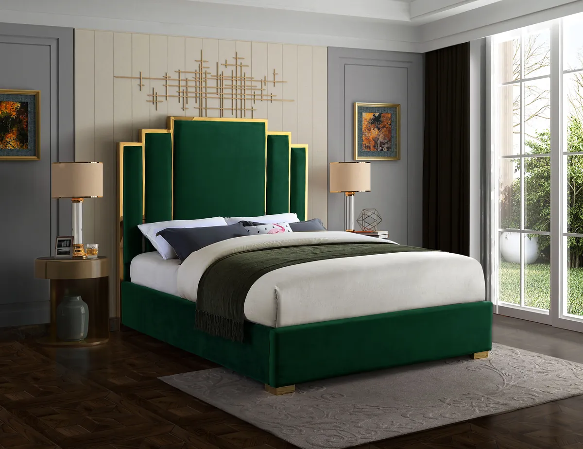 Hugo - Queen Bed - Green - View 2
