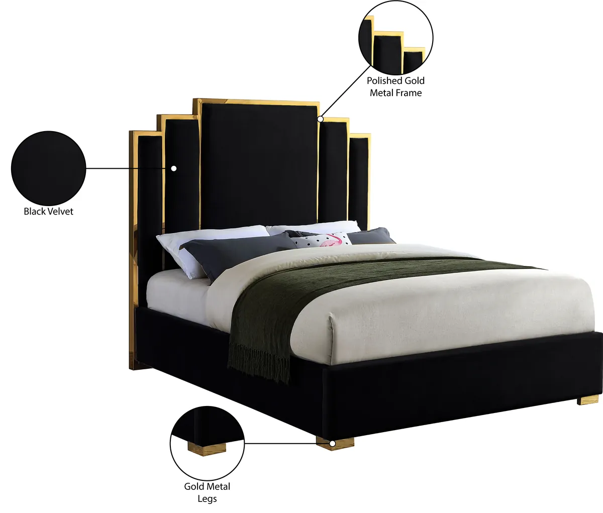 Hugo - Queen Bed - Black