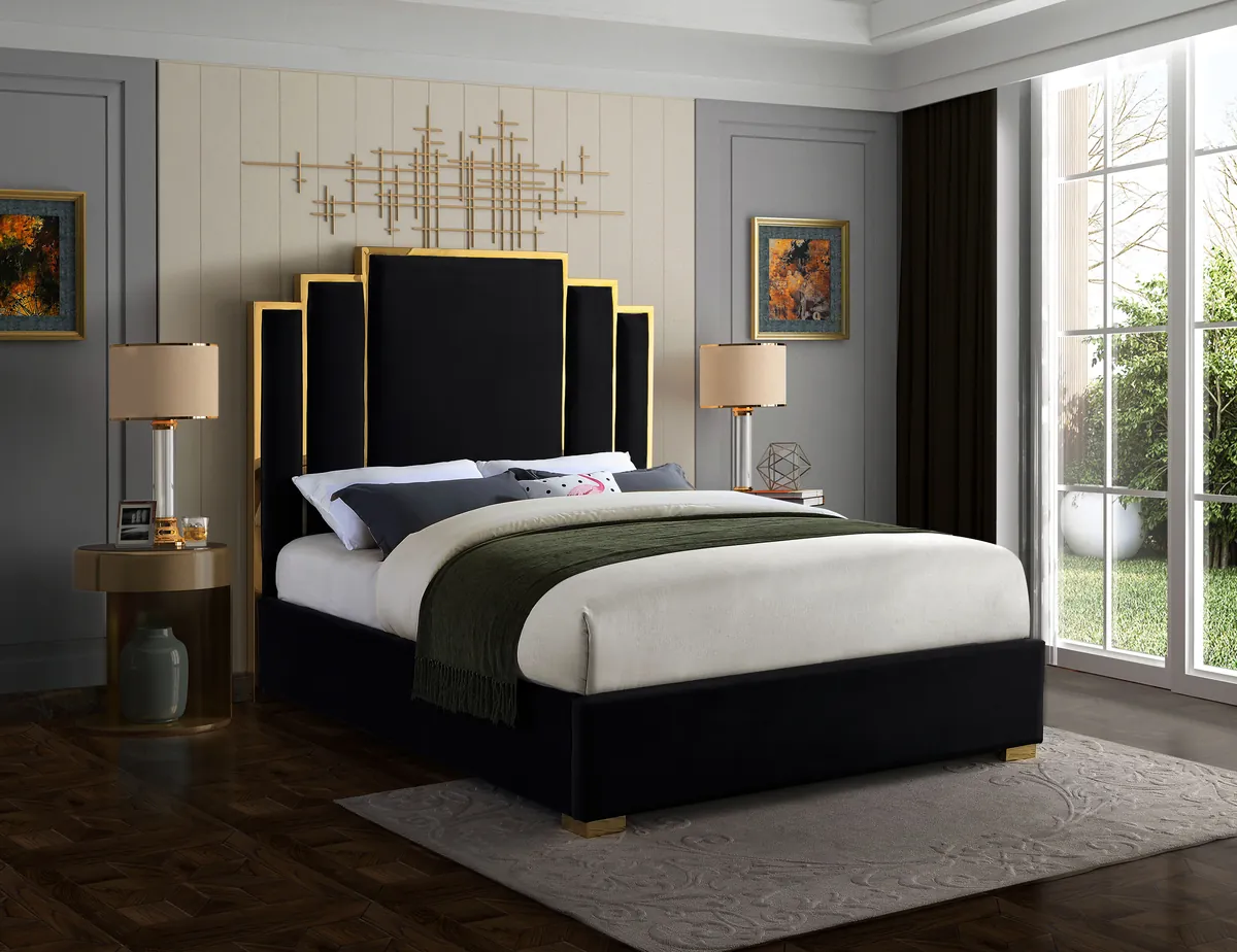 Hugo - Queen Bed - Black - View 2