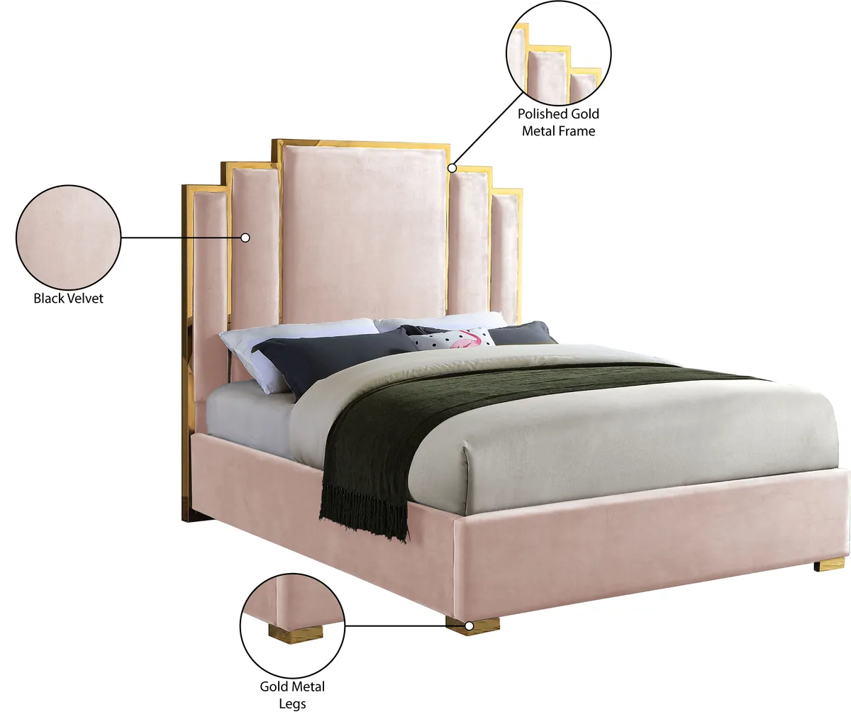 Hugo - Queen Bed - Pink