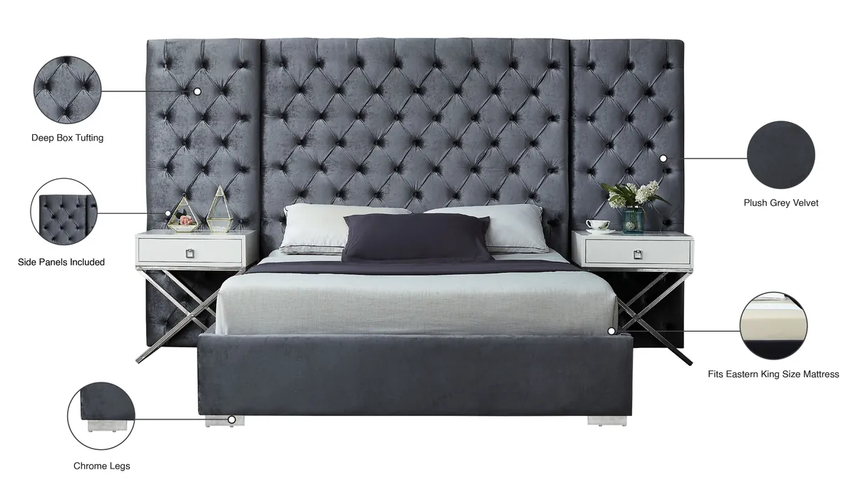 Grande - King Bed - Gray