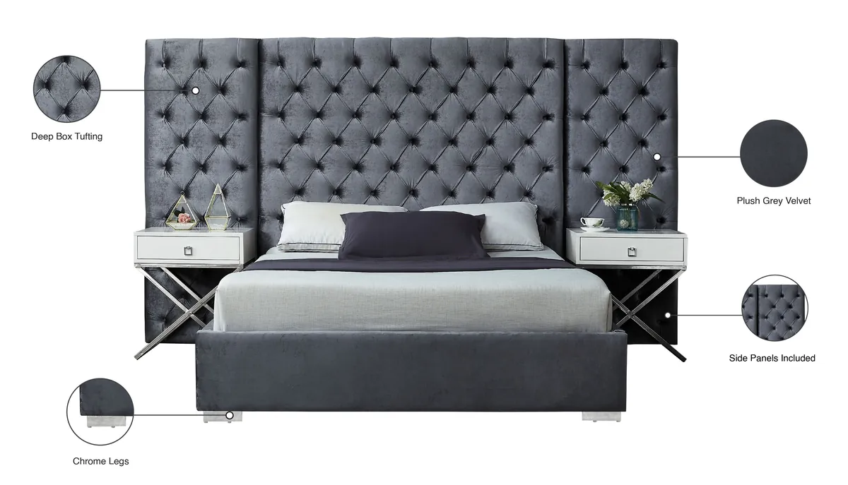 Grande - Queen Bed - Gray