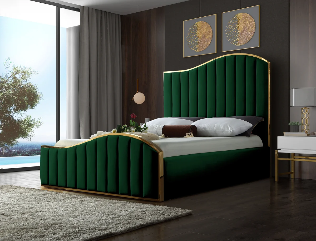 Jolie - Queen Bed - Green - View 2