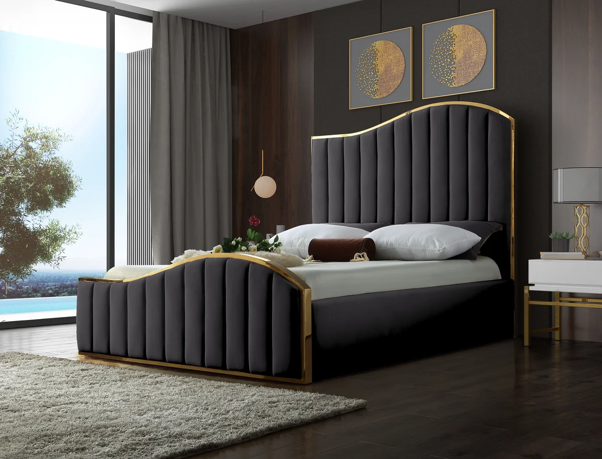 Jolie - Queen Bed - Gray - View 2