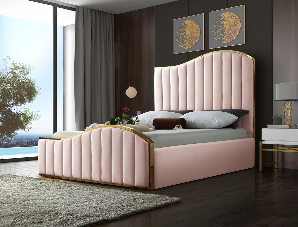 Jolie - Queen Bed - Pink - View 2