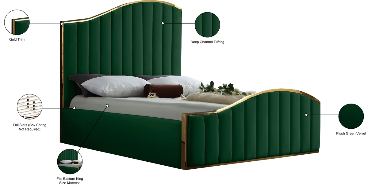 Jolie - King Bed - Green